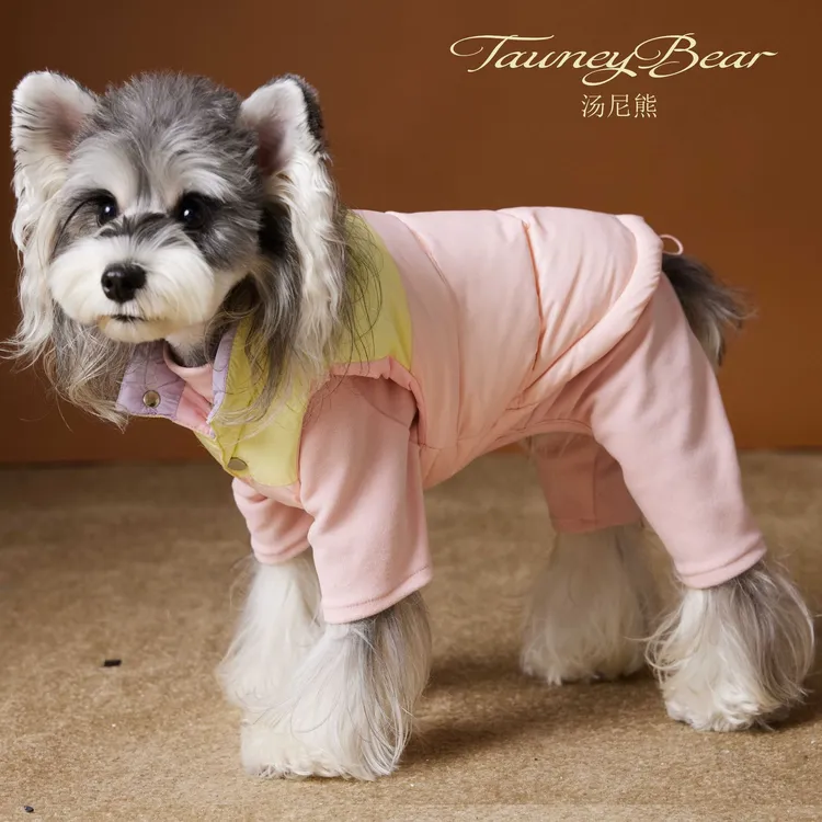 汤尼熊宠物狗狗秋冬羽绒马甲泰迪雪纳瑞比熊马尔济斯拼色无袖背心