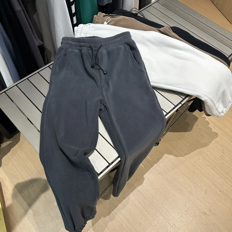 一条过冬重磅950克加厚款双面奥粒绒束口男士宽松休闲裤88902