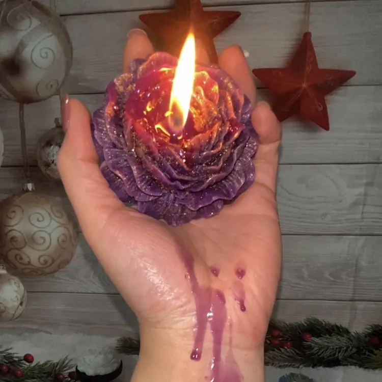 【鎏金玫瑰蜡烛手作】香薰蜡烛牡丹鎏金低温蜡烛香薰手工蜡烛