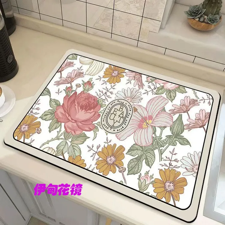 硅藻泥厨房沥水垫杯垫碗盘垫家用免洗桌面干燥垫台面防滑吸水垫子