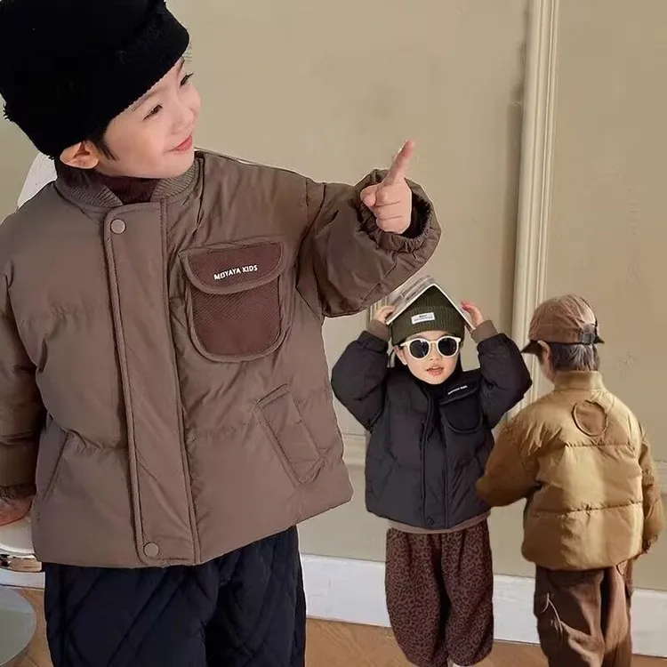男童棉服冬季2025韩版洋气时髦童装加厚保暖外套韩系儿童酷帅棉衣
