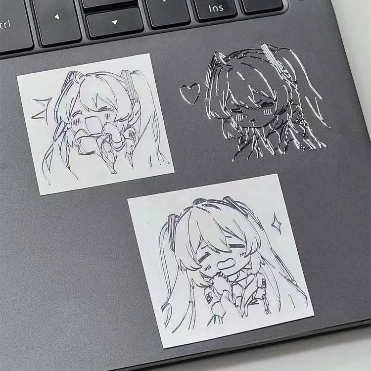 初音未来金属笔记本贴纸防水高级可爱手机笔记本装饰