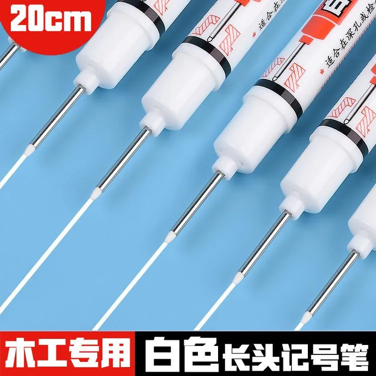 石材大理石加工专用白色防水工地木工瓷砖轮胎标记白色长头记号笔