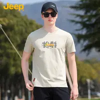 JEEP/吉普夏季新款上衣百搭休闲男士短袖上衣宽松舒适T恤衫