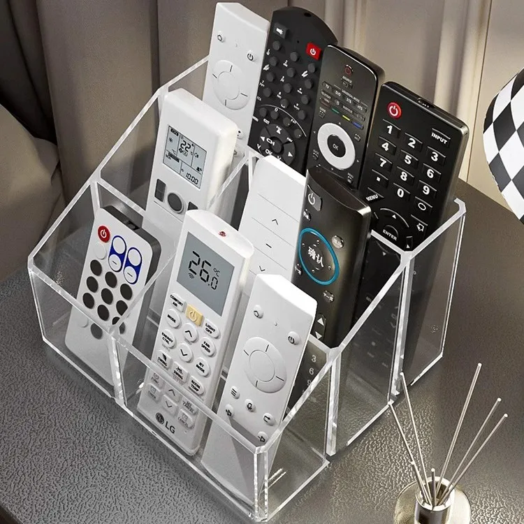 桌面遥控器小身材收纳盒置物架化妆盒简约手机收纳座杂物整理盒子