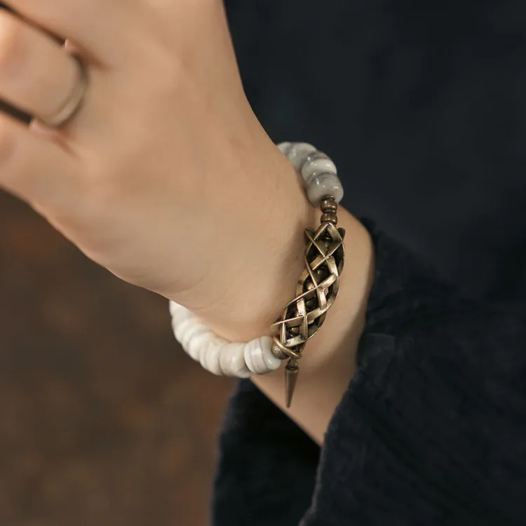 黄铜手链 原创设计手链男 复古个性潮流单圈手串女 简约百搭配饰商品图