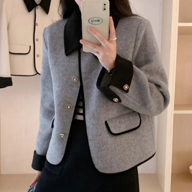 韩系小香风针织衫女2025春秋新款百搭减龄小个子宽松高级感外套潮