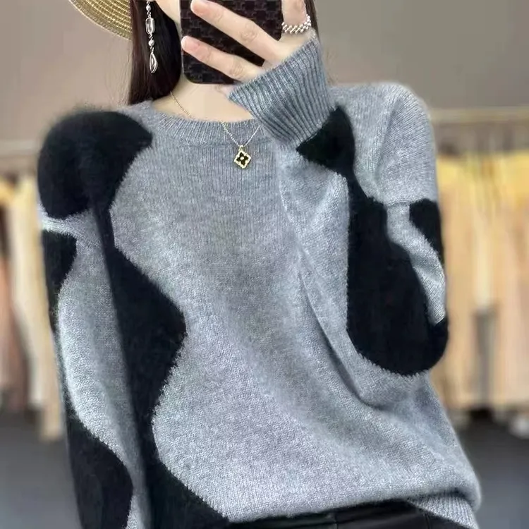 毛衣女款2025新款春秋宽松时尚慵懒风针织打底衫女士百搭洋气上衣