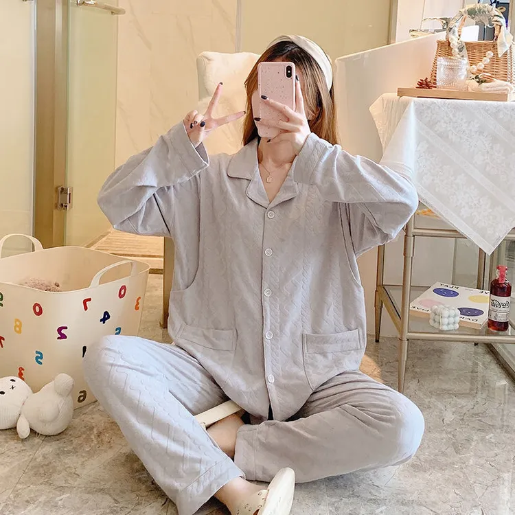 月子服夏季薄款产后纯棉哺乳装怀孕期专用孕妇睡衣两件套装不勒肚