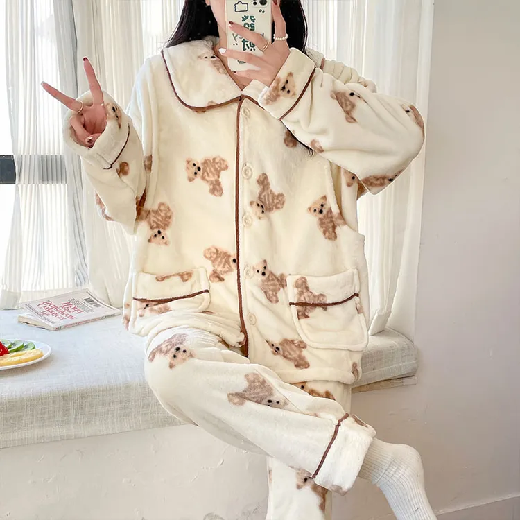 【亏本清仓】秋冬款怀孕期珊瑚绒月子服冬款加厚加绒产后哺乳喂奶