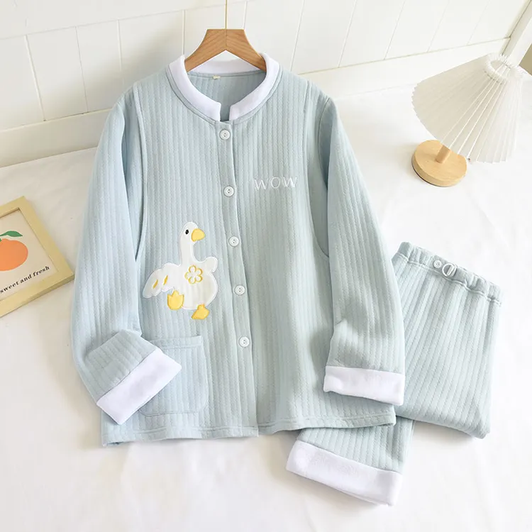 空气棉月子服孕妇睡衣女春秋纯棉款怀孕期产妇冬天秋季产后哺乳装