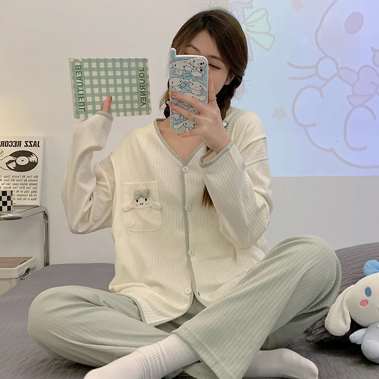 纯棉月子服春秋款产后产妇哺乳套装孕妇睡衣女夏季怀孕期专用喂奶