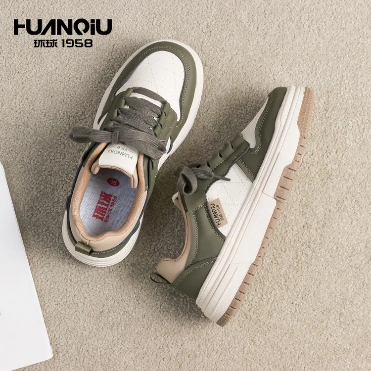 环球网红爆款熊猫女鞋2024年春秋新款厚底休闲板鞋女拼色百搭鞋子