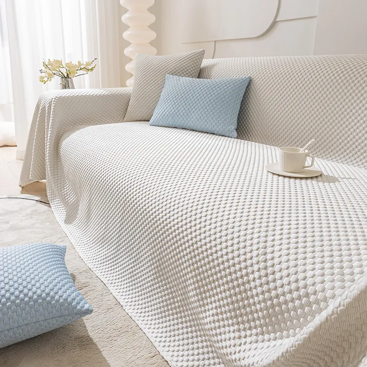 2024新款简约黑科技夏季款凉感沙发盖布ins凉豆豆沙发套罩沙发巾