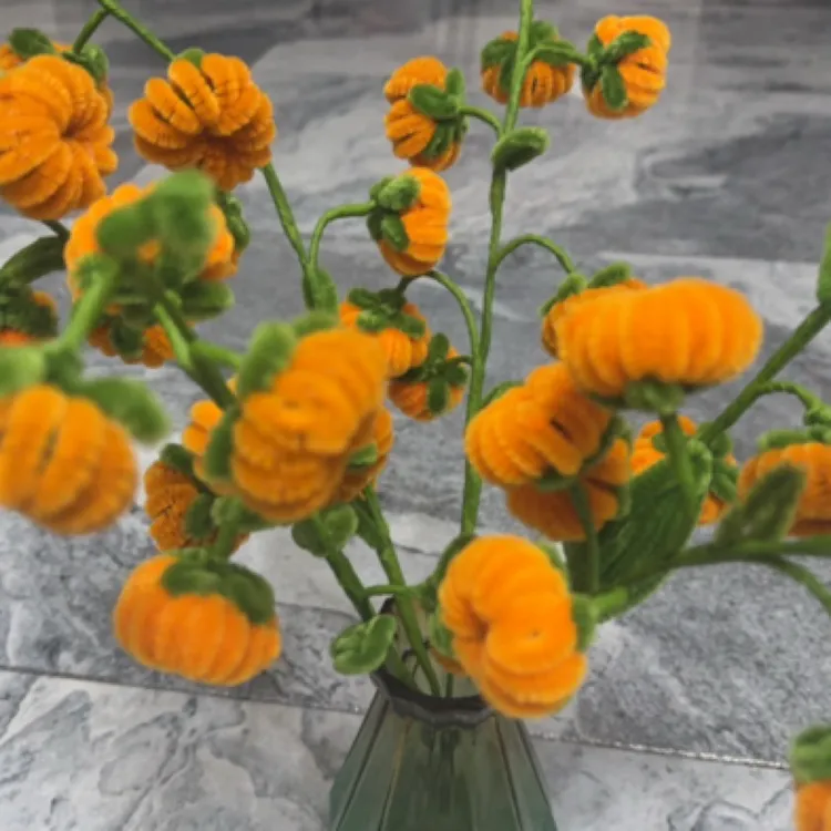 事事如意，扭扭棒柿子，成品，六朵，成品颜色误差不大，实物更好看