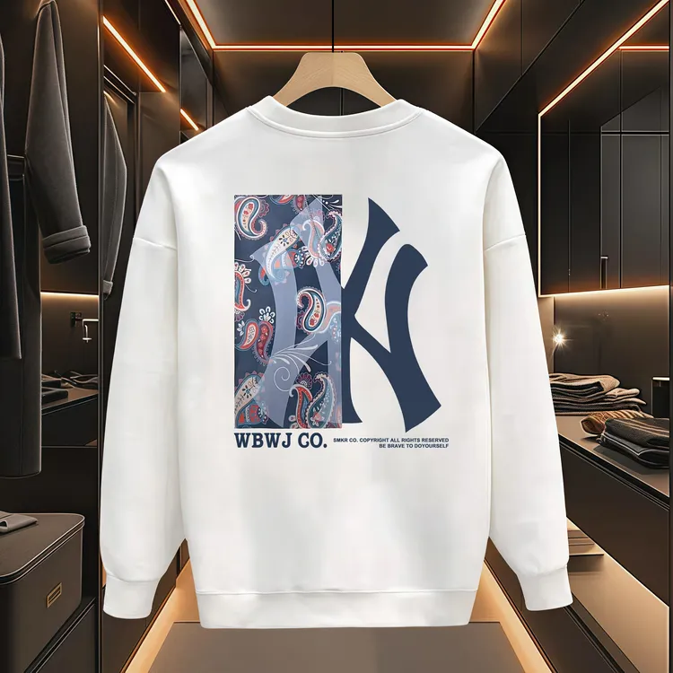 2024早秋冬潮牌美式新款圆领卫衣套头加绒重磅男女同款情侣上衣