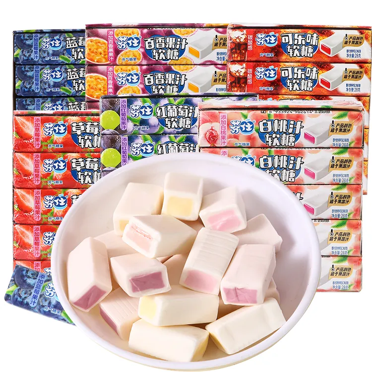 芬仕果汁软糖水果糖瑞士糖多口味儿童糖果喜糖年货休闲零食一整箱