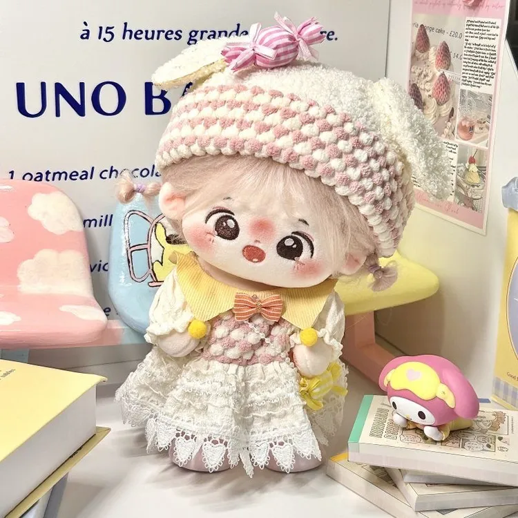 草莓奶糖20cm棉花娃娃衣服冬季女娃衣换装无属性可爱萌正版现货