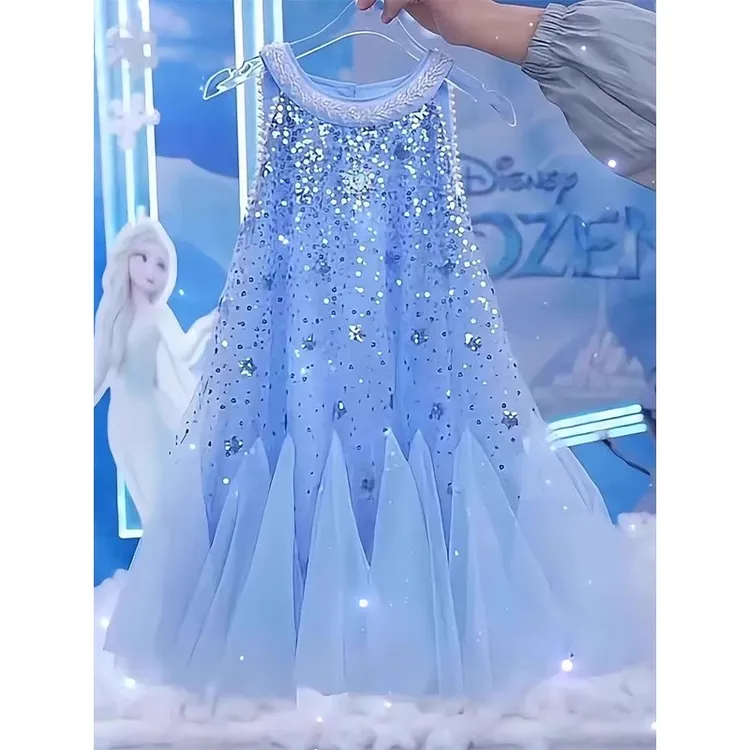 女童连衣裙夏季2024新款儿童冰雪奇缘夏装洋气女孩夏款艾莎公主裙