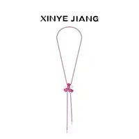 XINYEJIANG 铜合成锆石项链 大丽花经典项链