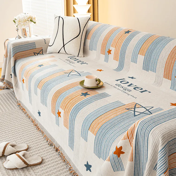 雪尼尔沙发ins风沙发毯全包加厚万能沙发套四季通用防滑坐垫盖布