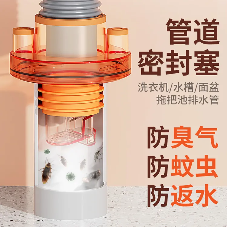 50/75通用下水管道三通防臭碗机净水器过滤器排水管多接头密封塞