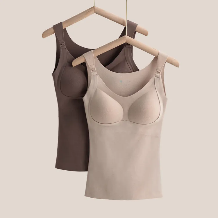 秋冬保暖哺乳吊带哺乳衣上开扣打底暖背心哺乳期保暖背心哺乳背心