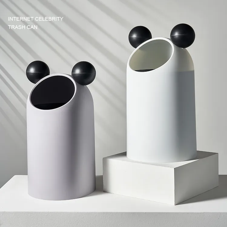 奶油风垃圾桶家用可爱厨房客厅厕所卫生间宿舍卧室轻奢圆形筒ins