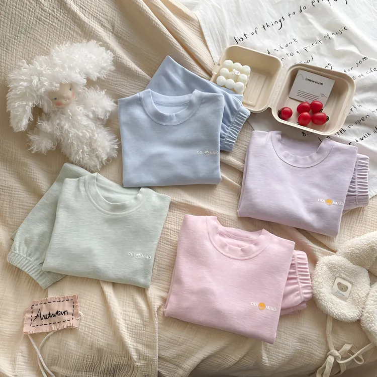  320克儿童舒绒棉秋冬加厚磨毛秋冬款长袖家居服保暖内衣套装