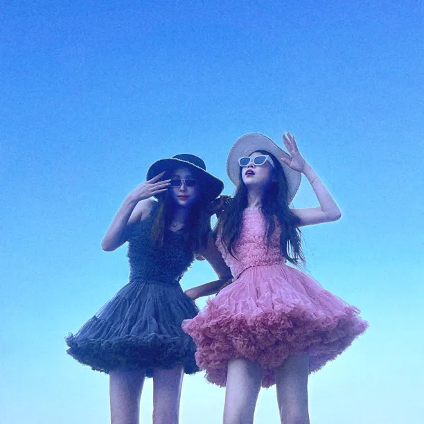 24深灰成人突突裙吊带tutu上衣套装高腰显瘦蓬蓬半身裙两件套装裙