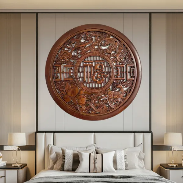 80cm 祥云福 木雕装饰画装饰挂屏家居搭配
