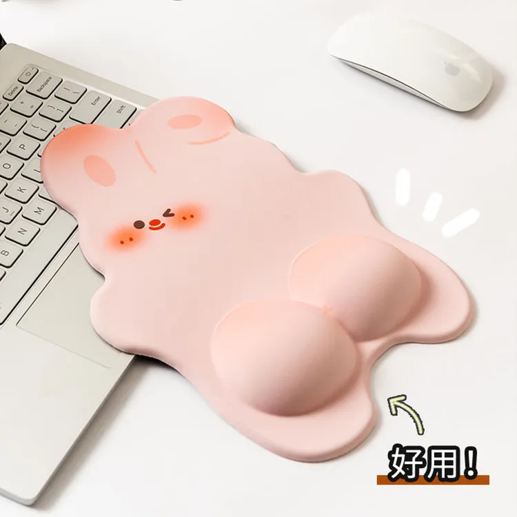 屁屁兔子原创鼠标垫女生护腕记忆棉护腕鼠标垫办公电脑桌面手枕