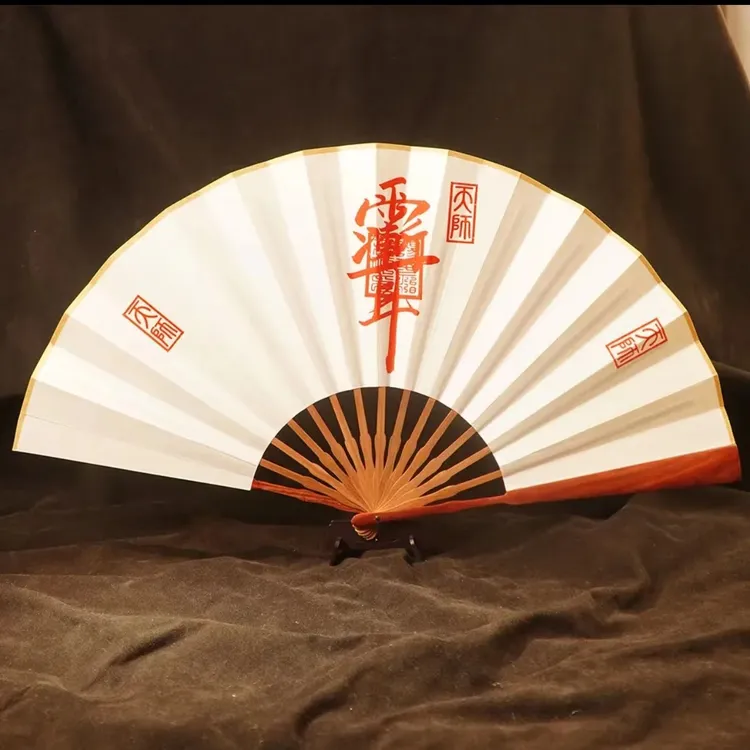 上清古镇手绘黑骨扇子国风饰品