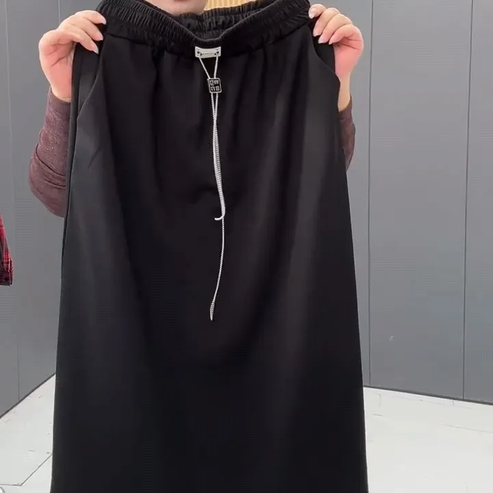 时尚百搭松紧腰纯色半身裙PNM-9130PYF6510