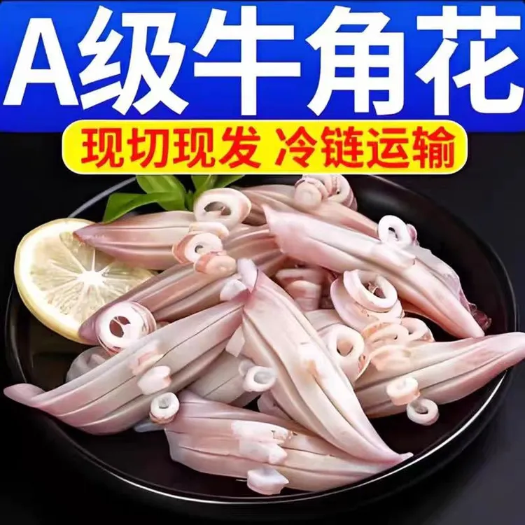 新鲜速冻鱿鱼牛角花鱿鱼耳花鱿鱼尖一包一斤，连云港发货