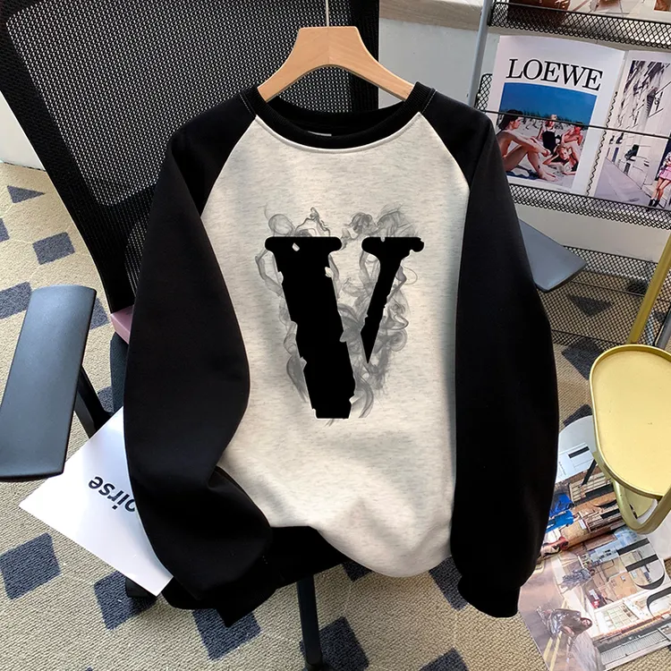 美式复古插肩长袖圆领卫衣女2025秋冬新款慵懒风宽松百搭上衣外套