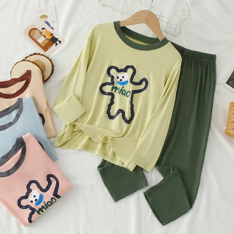 上身好看儿童宝宝莫代尔睡衣男童薄款东大门儿童节家居服空调服