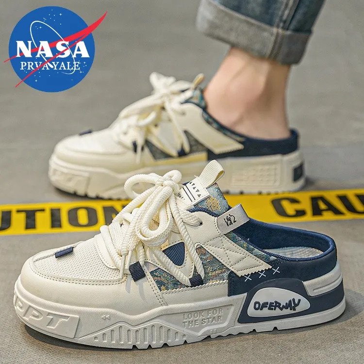 NASA联名半拖鞋男款夏季2026网红懒人一脚蹬包头凉拖鞋男士运动鞋