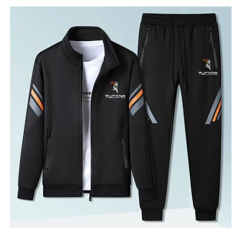 啄木鸟男士春季套装新款休闲套装大码时尚宽松长袖跑步帅气韩版