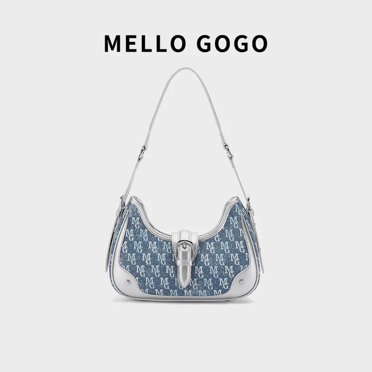 Mello gogo牛仔腋下包2023设计师新款时尚单肩斜挎包小众包包女包