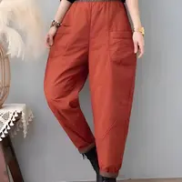 202新款时尚休闲显瘦棉衣棉服百搭宽松加厚纯色冬季松紧腰哈伦裤