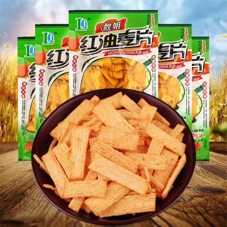 靓姐红油麦片麻辣味干辣片8090后童年怀旧经典辣条休闲零食面制品
