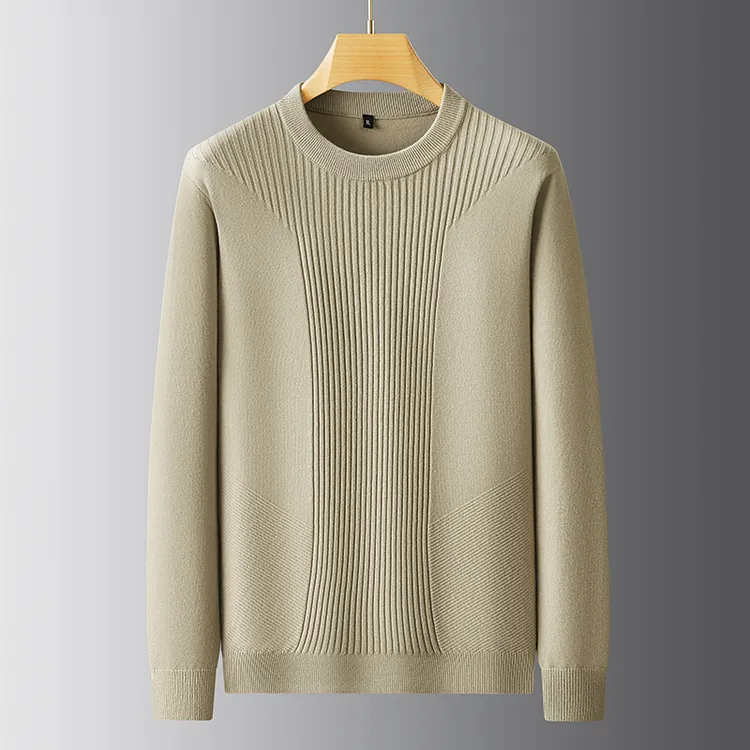 加肥加大码长袖毛衣男士秋冬季保暖宽松打底衫胖子商务休闲针织衫