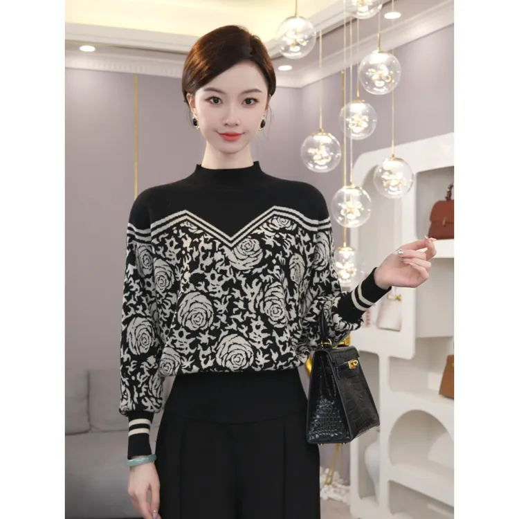 秋冬新款【83JR】含绵羊毛时尚设计针织衫小众炸街高级女装毛衣上衣