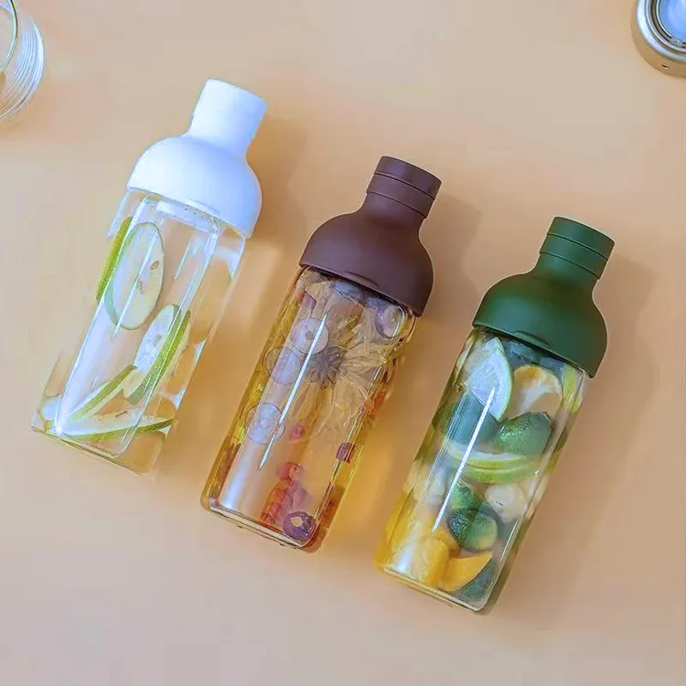 高硼硅玻璃安全健身家用冷萃杯冰箱冷泡瓶简约防摔便携水杯柠檬杯