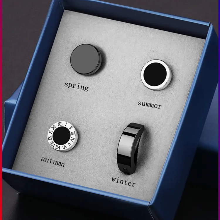 钛钢耳饰 钛钢气质耳钉男小众不掉色养耳洞耳环套装单只简约耳饰