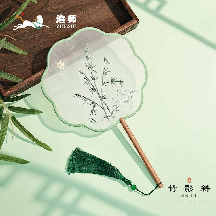 追师刺绣团扇古风中国风跳舞扇子汉服旗袍苏绣新中式女夏儿童圆扇