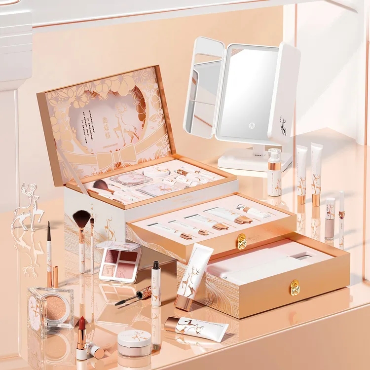 一鹿臻情化妆品礼盒圣诞礼物送女朋友彩妆套装化妆镜套盒生日礼物