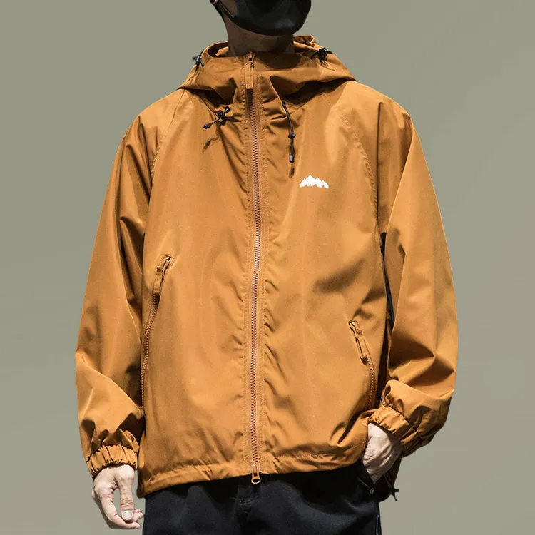 高端运动潮牌夹克男春秋季宽松大码冲锋上衣休闲时尚男士工装外套