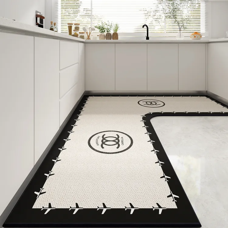 欧莱森小香风L型厨房地垫吸水吸油家用脚垫可擦免洗防滑垫地垫